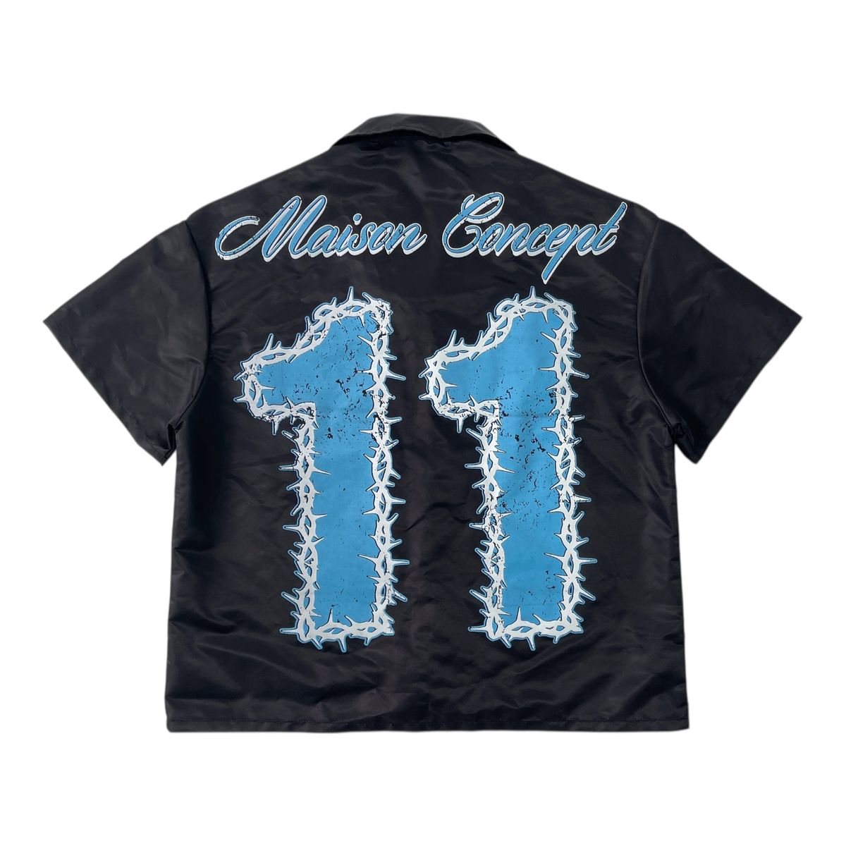 11 Button Shirt - Blk/Blue