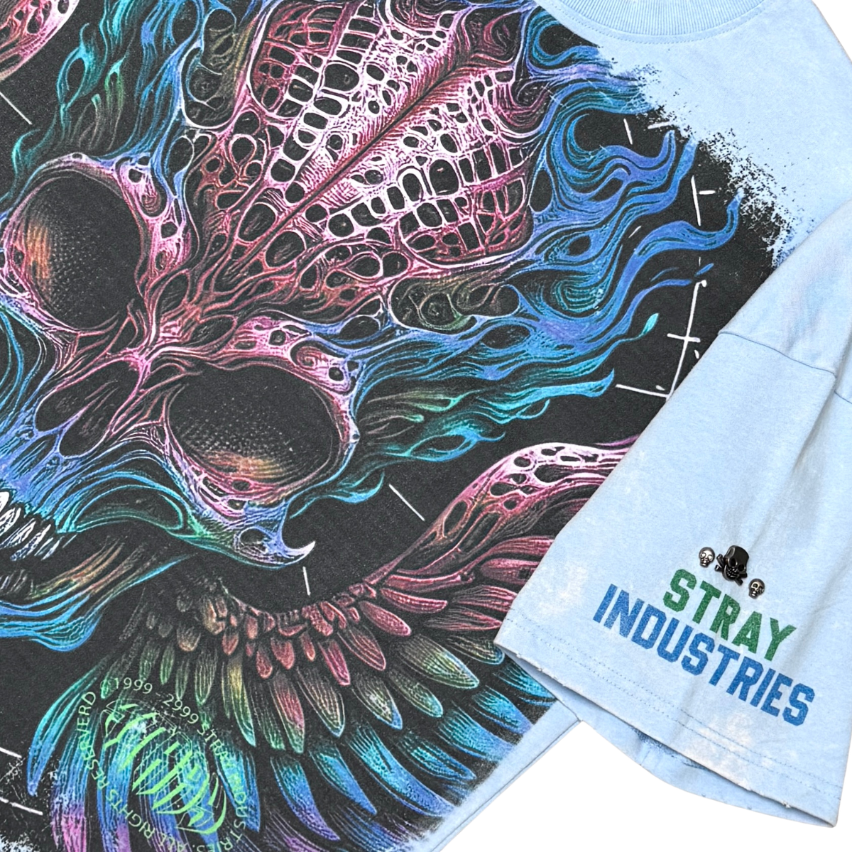 Flame Skull Tee - Blue